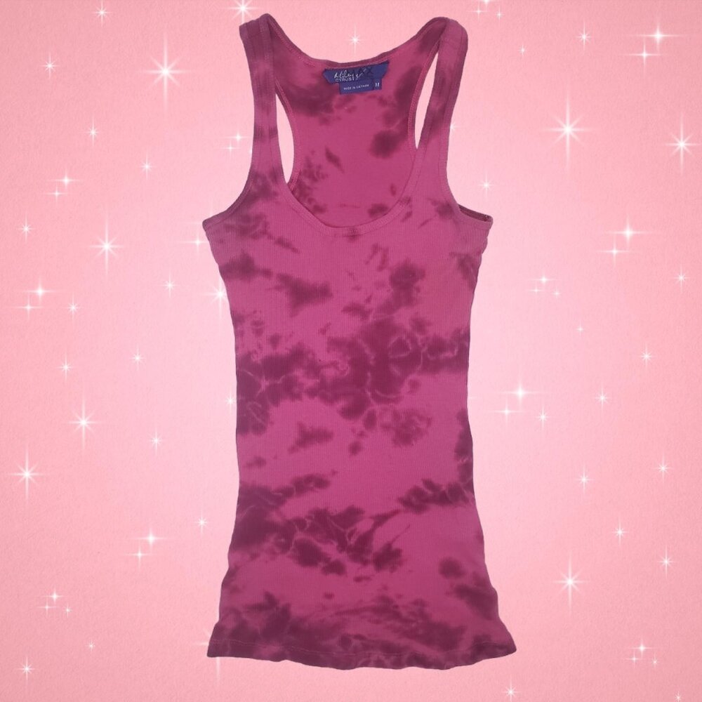 Magenta Pink Miley Cyrus & Maxx Tank Top y2k Vintage Grunge Medium